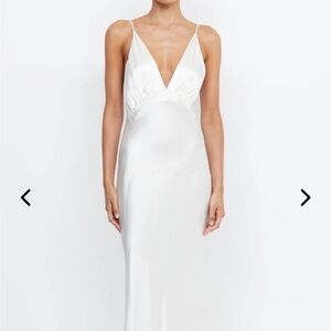 Bec & Bridge Ivory Satin Maxi Dress